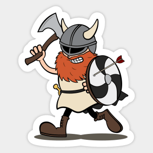 Viking Berserker Cartoon (Player 7 / grey) Sticker